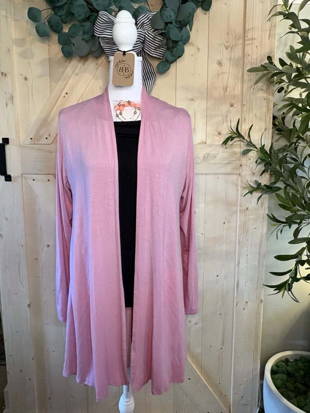 S•m•L•XL Azules Open Front Lightweight Long Sleeve Cardigan